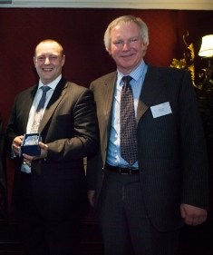 (l-r) Award winner Matthew Butterworth, business development manager of the European Recycling Company with sponsor Peter Hunt, managing director of Wastecare